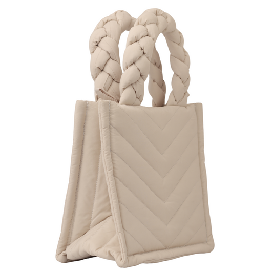 Stunning Ivory White Mini Tote Bag - Enhance Your Ensemble with Subtle Elegance