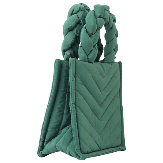 Elegant emerald green mini tote, ideal for a touch of sophistication